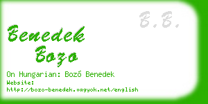 benedek bozo business card